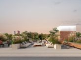 Lofto terasa su vaizdu į senamiestį. „NEBRAU“ ir „A2SM“ architektų vizualizacija  
