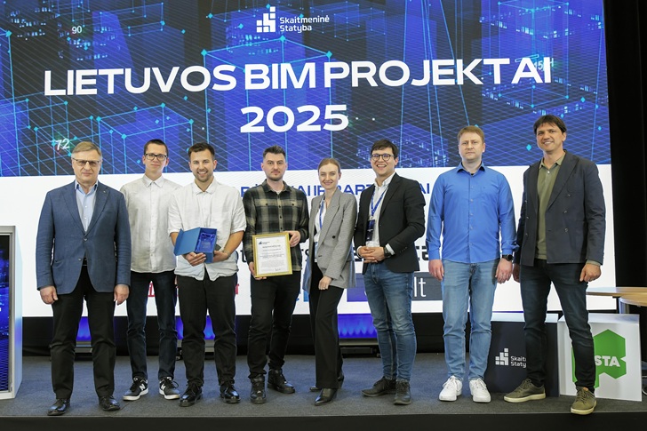 Lietuvos BIM projektai konkurso laimėtojai Vilniue Tech komanda su vadovais